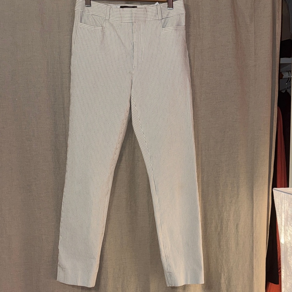 Slim Fit White and Light black Pinstripe Pants